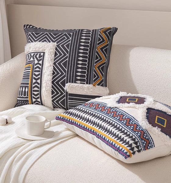 Bohemian Decorative Sofa Pillows for Bedroom, Decorative Square Pillow Covers, Geometric Pattern Decorative Pillow for Couch-ArtWorkCrafts.com