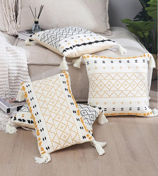 Oriental Decorative Throw Pillows for Bedroom, Square Pillows for Couch, Contemporary Modern Pillow Covers, Bohemian Decorative Sofa Pillows-ArtWorkCrafts.com