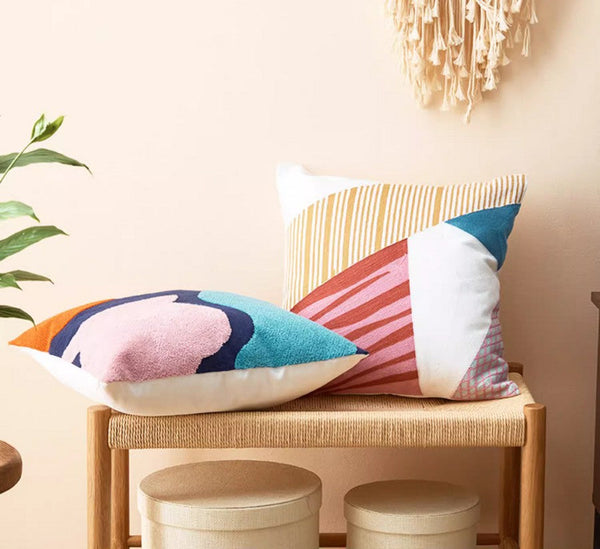 Large Modern Sofa Cushion, Decorative Pillow Covers, Modern Pillows for Couch, Abstract Decorative Throw Pillows for Living Room-ArtWorkCrafts.com