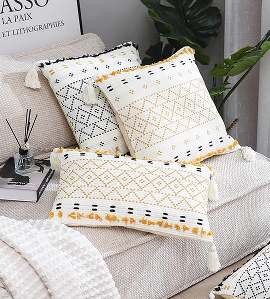 Oriental Decorative Throw Pillows for Bedroom, Square Pillows for Couch, Contemporary Modern Pillow Covers, Bohemian Decorative Sofa Pillows-ArtWorkCrafts.com