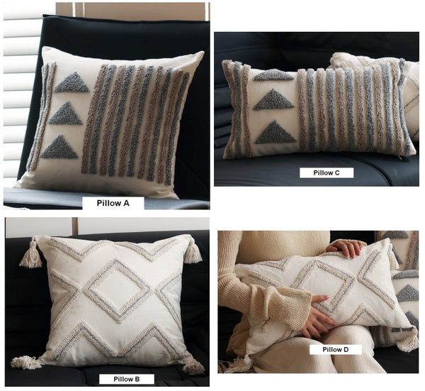 Decorative Pillows for Bedroom, Square Modern Throw Pillows for Couch, Modern Decorative Pillows for Interior Design, Contemporary Modern Sofa Pillow Covers-ArtWorkCrafts.com