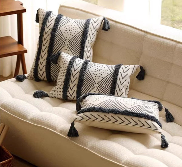 Oriental Square Pillows for Couch, Decorative Throw Pillows for Dining Room, Decorative Sofa Pillow Covers, Bohemian Geometric Modern Pillows-ArtWorkCrafts.com