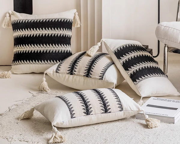 Large Modern Decorative Pillows for Bedroom, Decorative Pillow Covers, Square Modern Decorative Pillows for Couch, Contemporary Modern Sofa Pillows-ArtWorkCrafts.com