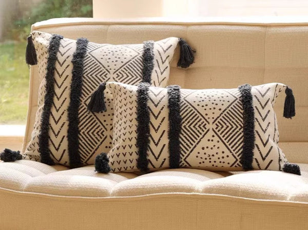 Oriental Square Pillows for Couch, Decorative Throw Pillows for Dining Room, Decorative Sofa Pillow Covers, Bohemian Geometric Modern Pillows-ArtWorkCrafts.com