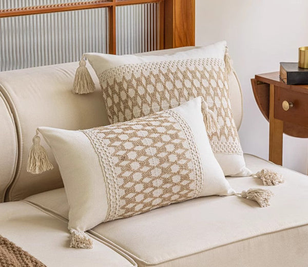 Simple Decorative Throw Pillows, Large Throw Pillow for Interior Design, Large Square Modern Throw Pillows for Couch, Contemporary Modern Sofa Pillows for Bedroom-ArtWorkCrafts.com