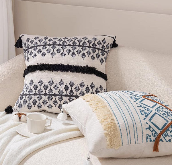 Bohemian Decorative Sofa Pillows for Bedroom, Decorative Square Pillow Covers, Geometric Pattern Decorative Pillow for Couch-ArtWorkCrafts.com
