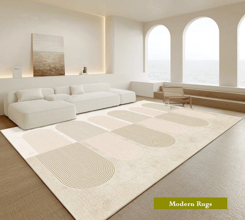 Bedroom Modern Rug Ideas, Kitchen Modern Rugs, Geometric Modern Rug Placement Ideas for Living Room, Contemporary Area Rugs-ArtWorkCrafts.com