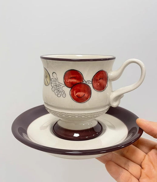 Elegant Ceramic Cups, Creative Coffee Cup and Saucer, Creative Porcelain Tea Cup Set, Beautiful British Tea Cups for Afternoon Tea-ArtWorkCrafts.com
