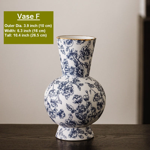 Porcelain Flower Vases, Modern Ceramic Bouquet Vases, Centerpiece on Dining Table, Flower Vase on Table, Handmade Water Holding Flower Vases-ArtWorkCrafts.com