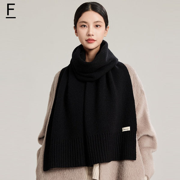 Soft Cashmere Scarf for Women, Casual Scarf for Women, Cold Weather Scarf, Fashion Designer Scarf, Black Winter Scarf, Modern Wool Scarf for Women-ArtWorkCrafts.com