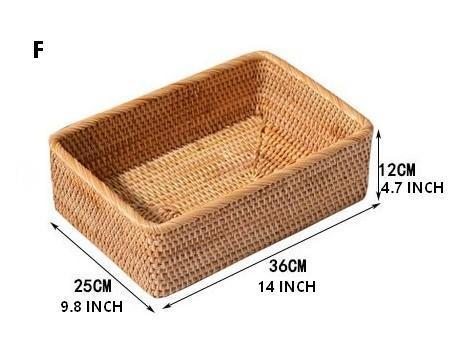 Woven Rectangular Basket for Shelves, Rattan Storage Basket, Storage Baskets for Bathroom, Woven Baskets for Living Room-ArtWorkCrafts.com