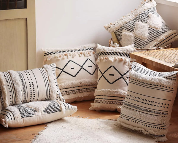 Modern Decorative Pillows for Interior Design, Decorative Pillow Covers, Square Modern Throw Pillows for Couch, Contemporary Modern Sofa Pillows-ArtWorkCrafts.com
