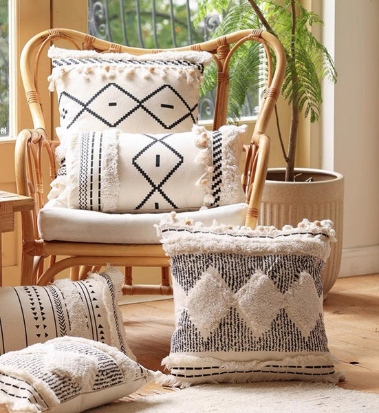 Modern Decorative Pillows for Interior Design, Decorative Pillow Covers, Square Modern Throw Pillows for Couch, Contemporary Modern Sofa Pillows-ArtWorkCrafts.com