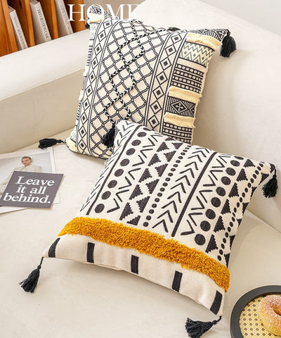 Unique Oriental Square Pillows for Bedroom, Geometric Modern Pillow Covers, Bohemian Decorative Sofa Pillows, Decorative Throw Pillows for Couch