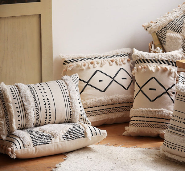 Modern Decorative Pillows for Interior Design, Decorative Pillow Covers, Square Modern Throw Pillows for Couch, Contemporary Modern Sofa Pillows-ArtWorkCrafts.com