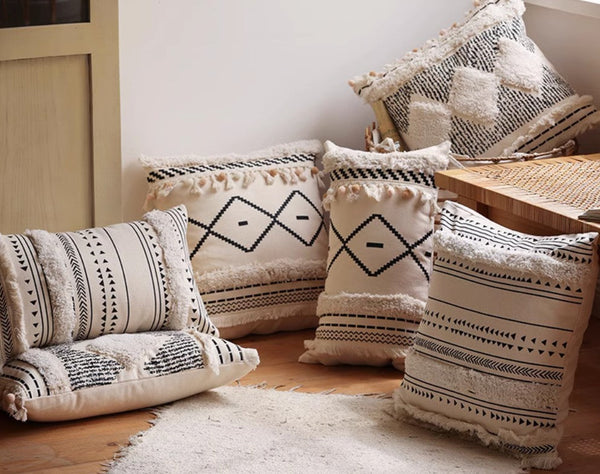 Modern Decorative Pillows for Interior Design, Decorative Pillow Covers, Square Modern Throw Pillows for Couch, Contemporary Modern Sofa Pillows-ArtWorkCrafts.com