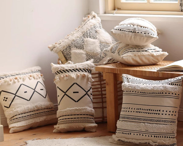 Modern Decorative Pillows for Interior Design, Decorative Pillow Covers, Square Modern Throw Pillows for Couch, Contemporary Modern Sofa Pillows-ArtWorkCrafts.com