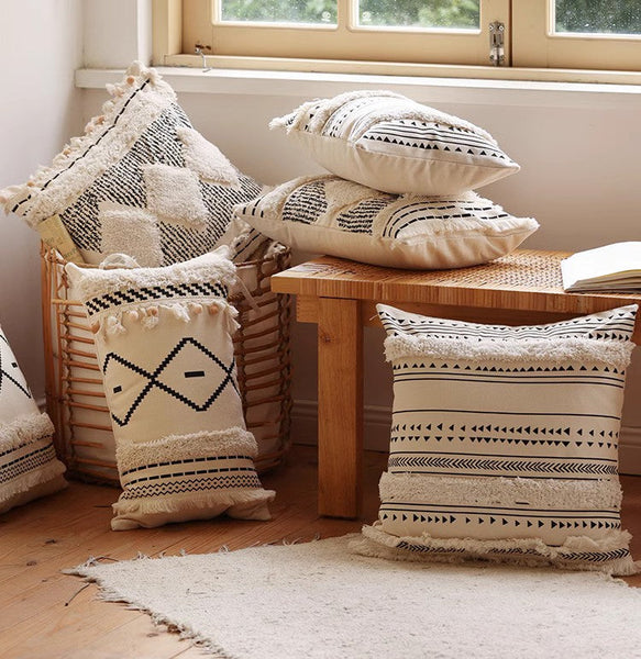 Modern Decorative Pillows for Interior Design, Decorative Pillow Covers, Square Modern Throw Pillows for Couch, Contemporary Modern Sofa Pillows-ArtWorkCrafts.com