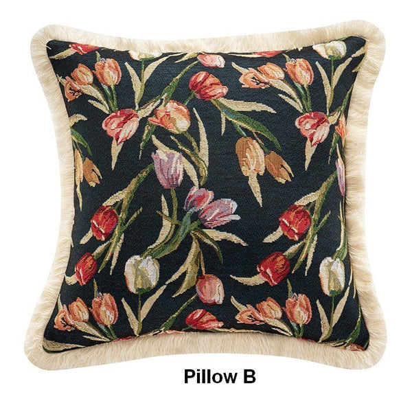 Tulip Flower Pillow Covers, Large Flower Decorative Pillows for Bedroom, Decorative Sofa Pillows for Couch, Farmhouse Decorative Pillows-ArtWorkCrafts.com