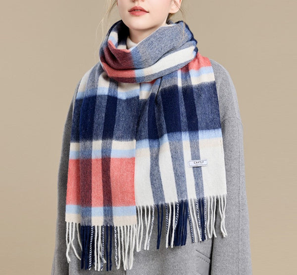 Elegant Wool Scarves, Winter Wool Scarf, Warm Winter Scarf, Holiday Scarf, Christmas Gifts for Her, Cold Weather Scarf, Fashion Scarf, Soft Cashmere Scarf for Girls-ArtWorkCrafts.com