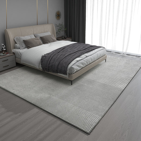 Bedroom Modern Rugs, Extra Large Modern Rugs for Living Room, Dining Room Geometric Modern Rugs, Gray Contemporary Modern Rugs for Office-ArtWorkCrafts.com