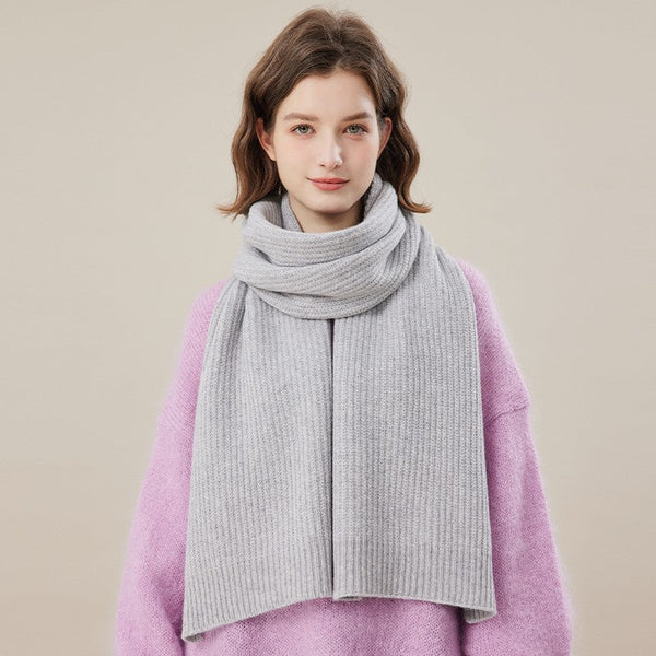 Warm Winter Scarf, Soft Cashmere Scarf for Women, Casual Scarf for Women, Cold Weather Scarf, Fashion Designer Scarf, Green White Grey Wool Scarf for Women-ArtWorkCrafts.com