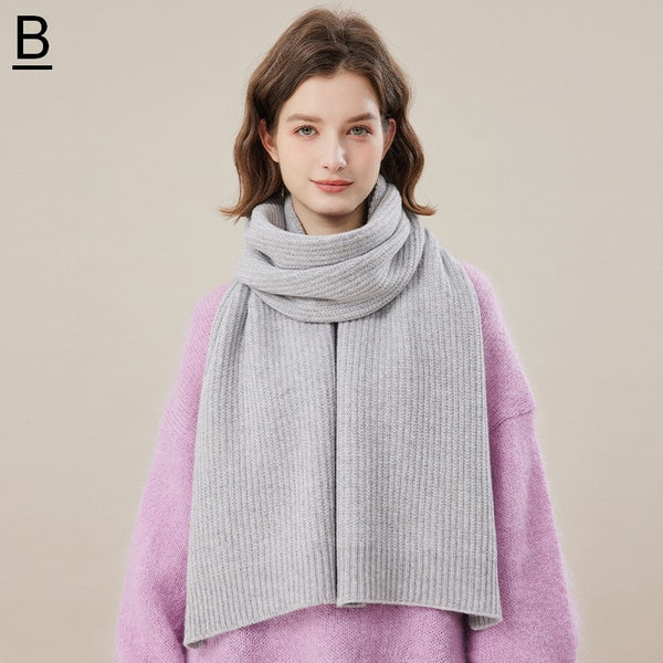 Warm Winter Scarf, Soft Cashmere Scarf for Women, Casual Scarf for Women, Cold Weather Scarf, Fashion Designer Scarf, Green White Grey Wool Scarf for Women-ArtWorkCrafts.com