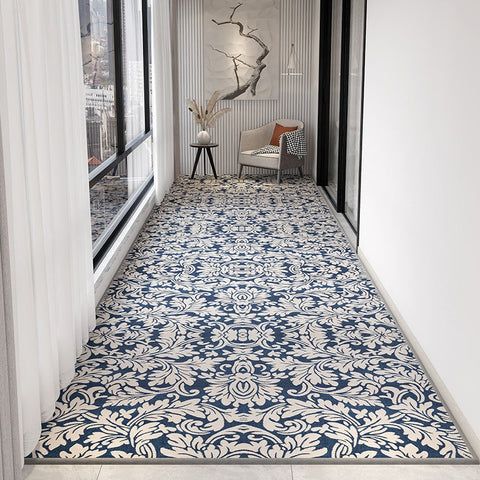 Bedroom Runner Rugs, Stain-resistant Non Slip Entrance Hallway Runners, Extra Long Narrow Blue Runner Rugs, Modern Long Hallway Runners, Contemporary Entryway Runner Rug Ideas