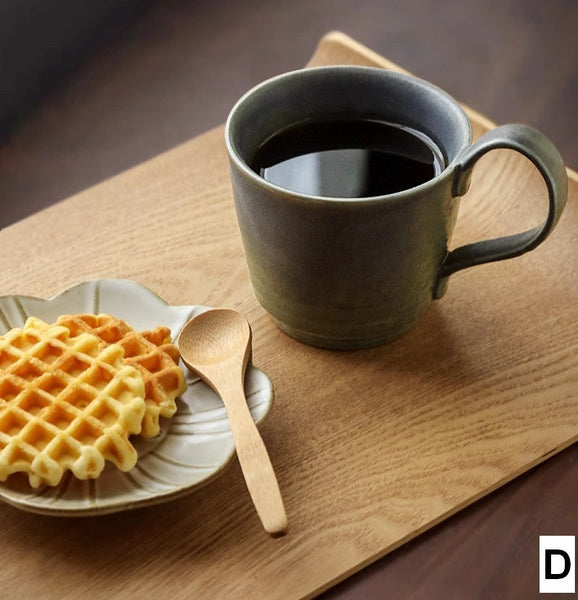 Modern Handmade Pottery Coffee Cup, Creative Brown Green Blue Ceramic Coffee Mugs, Large Unique Tea Cup, Large Capacity Coffee Cups-ArtWorkCrafts.com