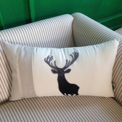 Embroider Elk Cotton Pillow Cover, Decorative Throw Pillow, Sofa Pillows, Home Decor-ArtWorkCrafts.com
