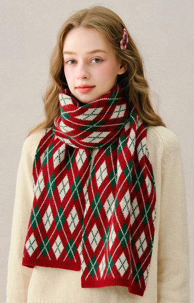 Unique Christmas Gift for Girl, Cold Weather Scarves, Modern Wool Scarf for Women, Red Soft Wool Scarf for Women, Winter Wool Scarf, Casual Scarf for Women