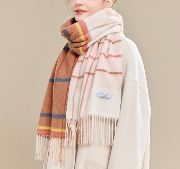 Winter Wool Scarf, Warm Winter Scarf, Holiday Scarf, Christmas Gifts for Her, Cold Weather Scarf, Fashion Scarf, Soft Cashmere Scarf for Girls, Elegant Wool Scarves-ArtWorkCrafts.com