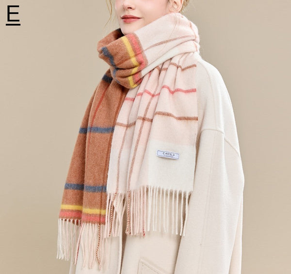 Elegant Wool Scarves, Winter Wool Scarf, Warm Winter Scarf, Holiday Scarf, Christmas Gifts for Her, Cold Weather Scarf, Fashion Scarf, Soft Cashmere Scarf for Girls-ArtWorkCrafts.com