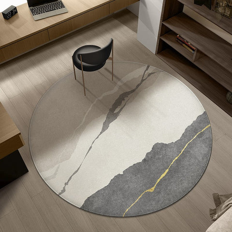 Modern Rugs for Dining Room, Abstract Contemporary Round Rugs under Chairs, Circular Area Rugs for Bedroom, Geometric Modern Rugs for Living Room