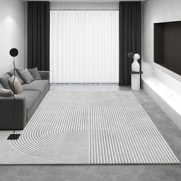 Modern Rugs for Living Room, Bedroom Modern Rugs, Dining Room Geometric Modern Rugs, Extra Large Gray Contemporary Modern Rugs for Office-ArtWorkCrafts.com