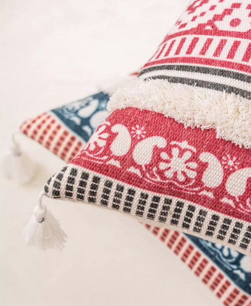 Modern Square Pillows for Couch, Contemporary Pillow Covers, Oriental Decorative Throw Pillows for Bedroom, Bohemian Decorative Sofa Pillows-ArtWorkCrafts.com