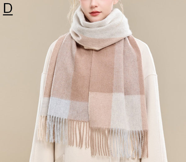 Elegant Wool Scarves, Winter Wool Scarf, Warm Winter Scarf, Holiday Scarf, Christmas Gifts for Her, Cold Weather Scarf, Fashion Scarf, Soft Cashmere Scarf for Girls-ArtWorkCrafts.com