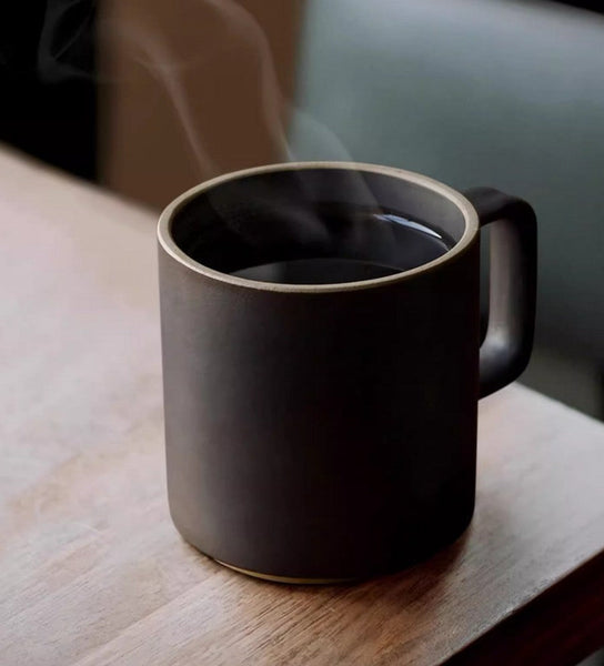 Large Capacity Coffee Mugs, Unique Tea Cup, Large Modern Handmade Pottery Coffee Cup, Creative White Black Ceramic Coffee Mugs-ArtWorkCrafts.com