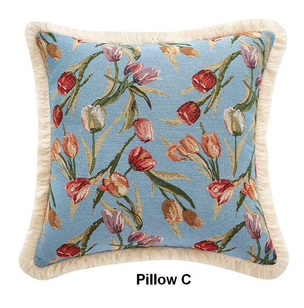 Tulip Flower Pillow Covers, Large Flower Decorative Pillows for Bedroom, Decorative Sofa Pillows for Couch, Farmhouse Decorative Pillows-ArtWorkCrafts.com