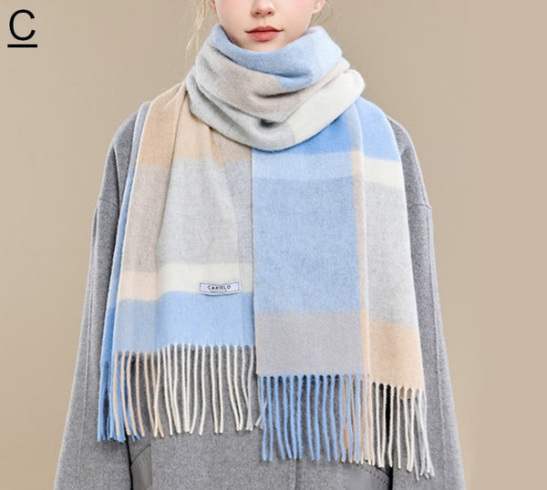 Elegant Wool Scarves, Winter Wool Scarf, Warm Winter Scarf, Holiday Scarf, Christmas Gifts for Her, Cold Weather Scarf, Fashion Scarf, Soft Cashmere Scarf for Girls-ArtWorkCrafts.com