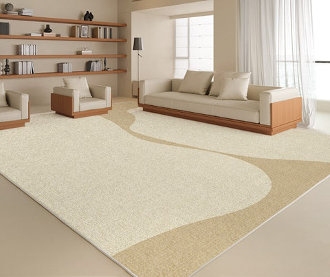 Soft Contemporary Rugs for Bedroom, Rectangular Modern Rugs under Sofa, Large Modern Rugs in Living Room, Dining Room Floor Carpets, Modern Rugs for Office-ArtWorkCrafts.com