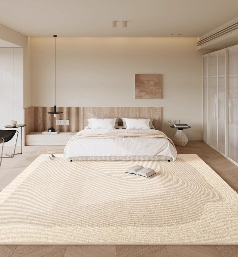 Contemporary Modern Abstract Rugs Next To Bed, Soft Bedroom Floor Mat, Plush Carpet Runner