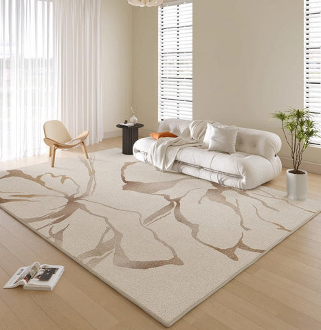 Living Room Contemporary Modern Rugs, Soft Rugs under Coffee Table, French Style Modern Rugs for Interior Design, Flower Pattern Modern Rugs for Dining Room
