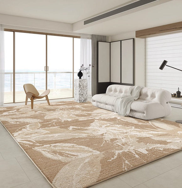 Living Room Flower Pattern Modern Rugs, French Style Modern Rugs for Interior Design, Bedroom Modern Soft Rugs, Contemporary Modern Rugs under Dining Room Table-ArtWorkCrafts.com