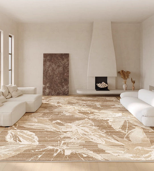 Living Room Flower Pattern Modern Rugs, French Style Modern Rugs for Interior Design, Bedroom Modern Soft Rugs, Contemporary Modern Rugs under Dining Room Table-ArtWorkCrafts.com