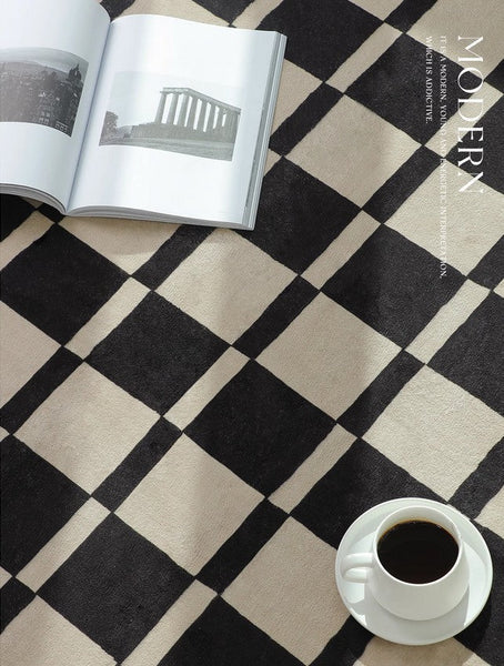 Modern Carpets for Living Room, Modern Rugs for Dining Room, Mid Century Modern Rugs Next to Bed, Thick Contemporary Rugs for Bedroom-ArtWorkCrafts.com