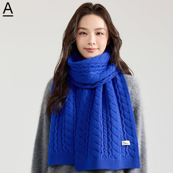 Modern Winter Scarf, Blue Casual Scarf for Women, Fashion Designer Scarf, Cold Weather Scarf, Wool Scarf for Women, Soft Cashmere Scarf for Women-ArtWorkCrafts.com