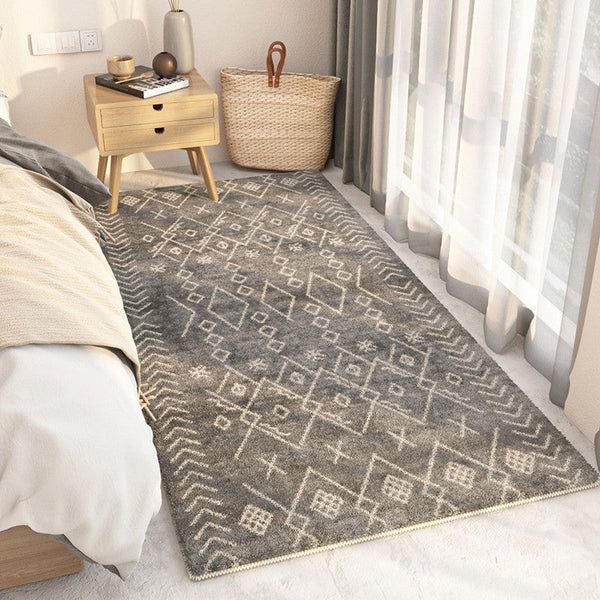 Thick Modern Rugs Next to Bed, Entryway Modern Runner Rugs, Contemporary Modern Rugs for Living Room, Modern Runner Rugs for Hallway-ArtWorkCrafts.com