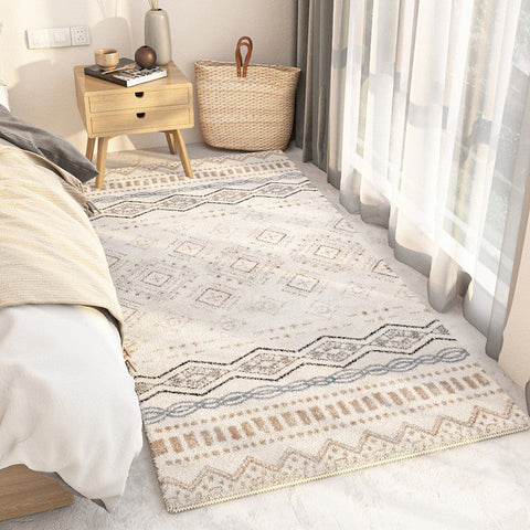 Contemporary Modern Rugs for Living Room, Thick Modern Rugs Next to Bed, Entryway Modern Runner Rugs, Modern Runner Rugs for Hallway-ArtWorkCrafts.com