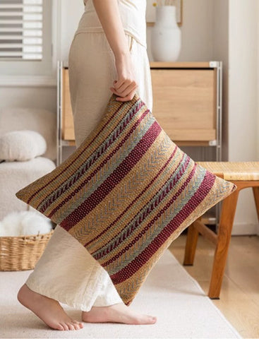 Large Decorative Throw Pillows, Traditional Rustic Sofa Pillows for Bedroom, Geometric Pattern Throw Pillow for Couch, Bohemian Decorative Sofa Pillows-ArtWorkCrafts.com